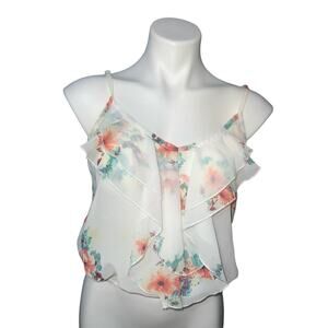 American rags women’s ruff floral tank top